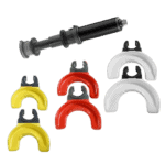 Set of Facom U.89M30 mechanical tools with colourful hooks and a black rod for professional use.