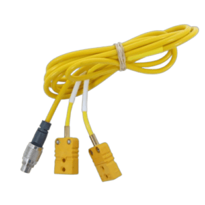 Yellow racing safety lanyard with connectors, used in motorsport for driver safety and communication.