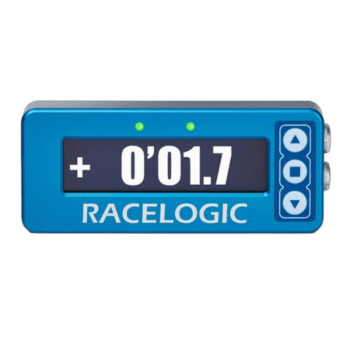 Racelogic lap timer device used in motorsport for accurate lap timing and data collection.