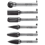 Set of six Facom VFA cutters with different shapes and sizes, ideal for precision cutting tasks.