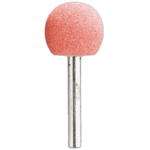 Pink abrasive grinding wheel with metal shank for power tools, used in industrial grinding and polishing tasks.