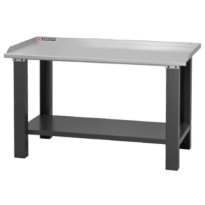 Facom galvanized steel workbench with 1.5m worktop, ideal for maintenance tasks and workshop use.
