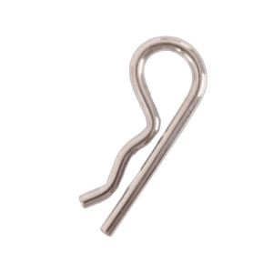 Stainless steel racing hook used in Grand Prix racewear for secure fastening and safety.