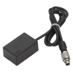 Black electronic device with a cable and connector, suitable for racing or technical applications.