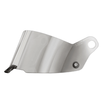 Clear racing visor for Grand Prix racewear, made of durable polycarbonate for optimal safety and visibility.