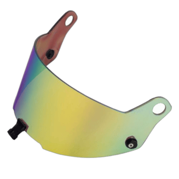 Grand Prix Racewear helmet visor with reflective, tinted surface for racing safety and style.