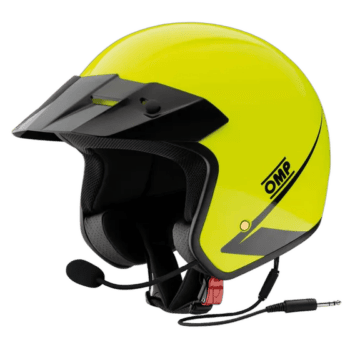 OMP Star-J Helmet with Intercom Stereo Kit - Fluro Yellow