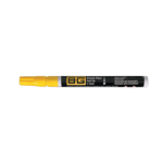 Yellow paint pen with black and white label for precision marking, ideal for racing and technical applications.