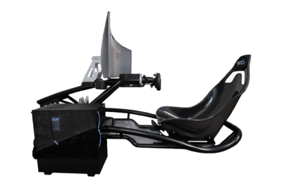 High-quality racing simulator seat with advanced controls for immersive motorsport experience, ideal for professional and amateur racers.