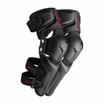 Protective motorcycle knee and shin guards with adjustable straps, designed for racing and track riding, offering maximum safety and comfort for motorsport enthusiasts.