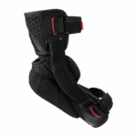High-quality black racing boot with protective padding and adjustable straps, designed for motorsport enthusiasts and professional drivers. Perfect for safety and performance on the race track.