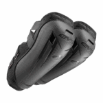 Protective racing knee guards with a sleek carbon fibre design, ideal for motorsport enthusiasts seeking high-performance safety gear. Lightweight, durable, and designed for comfort during racing acti.