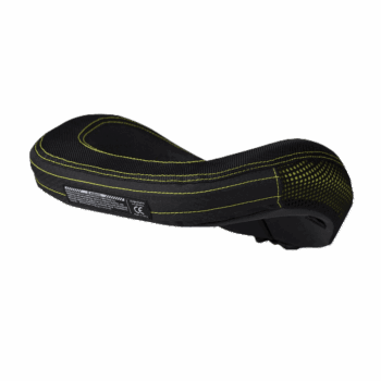 High-quality racing seat cushion with ergonomic design, black with yellow stitching, for comfort and support during motorsport events. Suitable for race car drivers and enthusiasts.