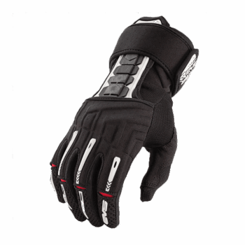 Protective racing glove with reinforced knuckles and grip-enhancing features, designed for motorsport safety and performance. Ideal for race car drivers and motorsport enthusiasts.