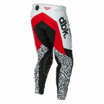 Fly Racing Evolution 2026 DST DBK Trousers with red, black, and white design, featuring protective padding and stylish graphics for motocross racing.