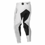 Fly Racing Evolution 2026 DST LE Flash motocross trousers in white and black with protective padding and zippers.