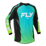 FLY Racing F-16 2026 Jersey - Aqua Black White - Front