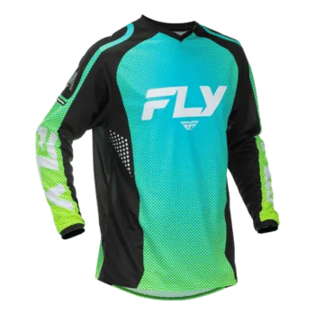 FLY Racing F-16 2026 Jersey - Aqua Black White - Front