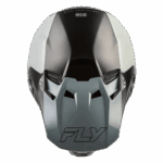 Fly Racing Formula CC Glide Helmet in black, white, and grey with aerodynamic design and ventilation features for motocross riders.