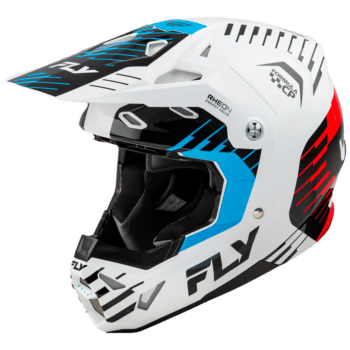 FLY Racing Formula CP Slice Helmet - White - Red - Cyan