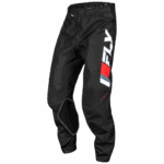 Fly Racing Kinetic 2024 Prix Pants in black with white, red, and grey accents, designed for motocross riding.