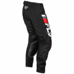 Fly Racing Kinetic 2024 Prix motocross pants in black with logo and colour accents, designed for motocross riding.