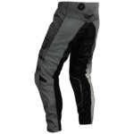 Fly Racing Kinetic 2024 Prodigy Junior motocross bottoms in grey and black with protective padding.
