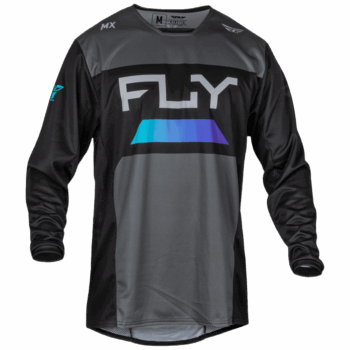 FLY Racing Kinetic 2024 Reload Jersey - Charcoal - Black - Blue Iridium - Front