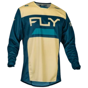 FLY Racing Kinetic 2024 Reload Jersey - Ivory - Navy - Cobalt - Front