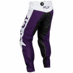 Fly Racing Kinetic 2024 Reload Trousers in purple, black, and white for motocross riding.