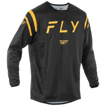 FLY Racing Kinetic 2025 Centre Jersey - Black Gold - Front
