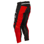 Fly Racing Kinetic 2025 Mesh Center Trousers in black and red, designed for motocross riding with durable materials and ventilation features.