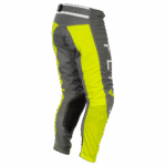 Fly Racing Kinetic 2025 Mesh Center Trousers in grey and neon yellow, designed for motocross riding with durable materials and ventilation features.