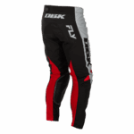 Fly Racing Kinetic 2026 DBK Trousers in black, grey, and red with protective padding and branding for motocross riding.
