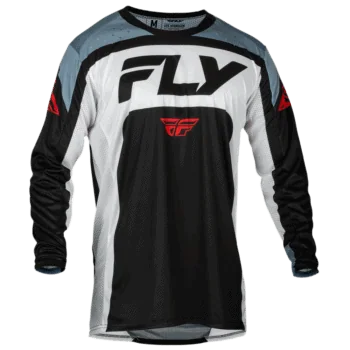 FLY Racing Lite 2024 Jersey - Black White Denim Grey - Front