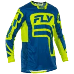 FLY Racing Lite 2025 Jersey - Navy - Hi Vis Yellow - Front