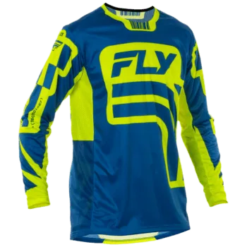 FLY Racing Lite 2025 Jersey - Navy - Hi Vis Yellow - Front