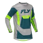 FLY Racing Lite 2026 Jersey - Grey - Lime - Teal - Front
