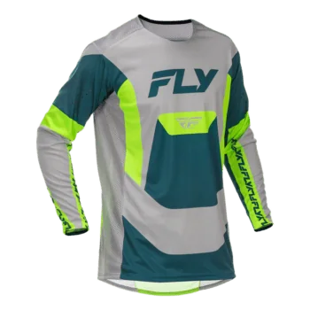 FLY Racing Lite 2026 Jersey - Grey - Lime - Teal - Front