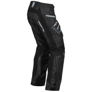 Fly Racing Patrol Over-Boot Trousers in black with reflective details, designed for motocross and off-road riding.