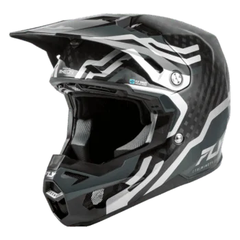 Fly Racing Formula S Byte Carbon Helmet - Black Carbon - Grey - Silver