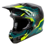 Fly Racing Formula S Byte Carbon Helmet - Black Carbon - Teal - Lime