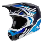 Fly Racing Formula S Byte Carbon Helmet - Blue Carbon - Blue - White