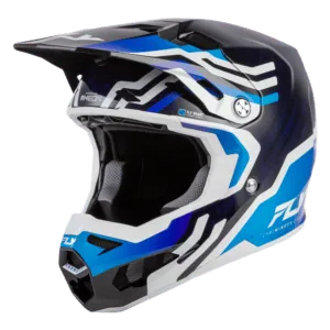 Fly Racing Formula S Byte Carbon Helmet - Blue Carbon - Blue - White