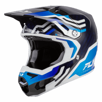 Fly Racing Formula S Byte Carbon Helmet - Blue Carbon - Blue - White