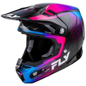 Fly Racing Formula S Protocol Carbon Helmet - Black Carbon - Blue - Pink