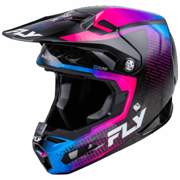 Fly Racing Formula S Protocol Carbon Helmet - Black Carbon - Blue - Pink