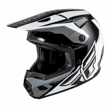 Fly Racing Kinetic Crest Helmet - Black White Grey