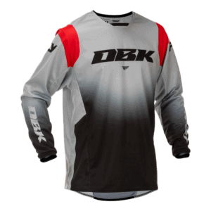 Fly Racing Kinetic DBK Jersey - Grey Black Red - Front