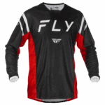 Fly Racing Kinetic Mesh Center Jersey - Black White Red - Front